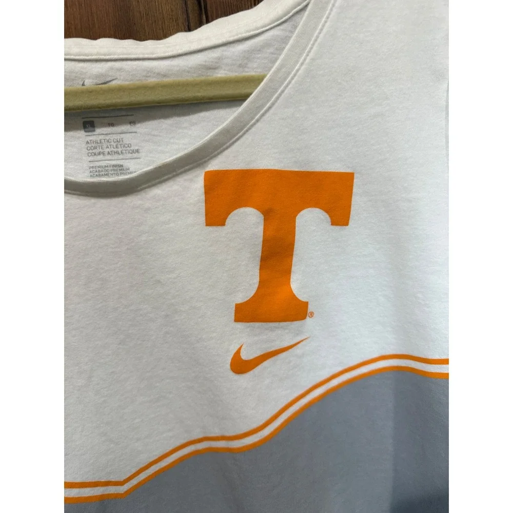 Nike Tennessee Volunteers Womens XL White Grey‎ Colorblock Scoop Neck T-Shirt
